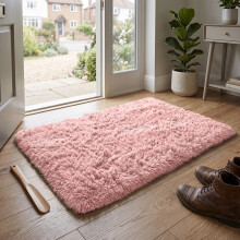 (50x80cm, Pink) Imperial Rooms Non Slip Shaggy Rug Soft Fluffy Faux Fur Area Carpet | 450GSM 3.5cm Pile Height