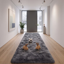 (80x300cm, Grey) Imperial Rooms Non Slip Shaggy Rug Soft Fluffy Faux Fur Area Carpet | 450GSM 3.5cm Pile Height