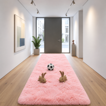 (80x300cm, Pink) Imperial Rooms Non Slip Shaggy Rug Soft Fluffy Faux Fur Area Carpet | 450GSM 3.5cm Pile Height