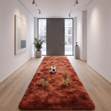 (80x300cm, Rust) Imperial Rooms Non Slip Shaggy Rug Soft Fluffy Faux Fur Area Carpet | 450GSM 3.5cm Pile Height