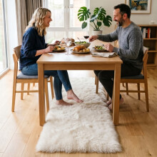 (60x220cm, Cream) Imperial Rooms Non Slip Shaggy Rug Soft Fluffy Faux Fur Area Carpet | 450GSM 3.5cm Pile Height