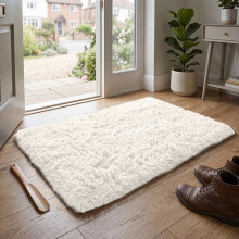 (50x80cm, Cream) Imperial Rooms Non Slip Shaggy Rug Soft Fluffy Faux Fur Area Carpet | 450GSM 3.5cm Pile Height