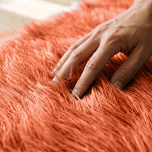 (60x110cm, Rust) Imperial Rooms Non Slip Shaggy Rug Soft Fluffy Faux Fur Area Carpet | 450GSM 3.5cm Pile Height