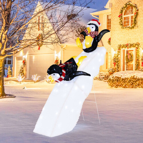 Weihnachts-Pinguin-Rutsche, 130 LEDs, 120 cm 1