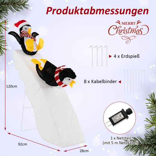 Weihnachts-Pinguin-Rutsche, 130 LEDs, 120 cm 2