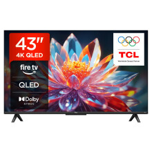 TCL 43T6C-UK 43 Inch QLED 4K HDR TV, Fire TV (Smart TV with Dolby Vision & Atmos, HDR10+, Press & Ask Alexa