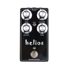 MOSKYAUDIO Pedal de Efeito Overdrive Analógico para Guitarra Helios, Compressor de 3 Estágios, Modo 808, Bypass Verdadeiro de 9 A 18V, Boost e
