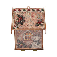 Christmas Pearl Cottage 3D Wood Kit Pre-Cut Panels, Rhinestones & Beads for DIY Holiday Decor Tree