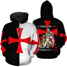(#4 Red Cross,3XL)Cross Knight Cosplay Sweatshirt 3D-Druck Hoodie Pullover Jacke Kostüm Anzug