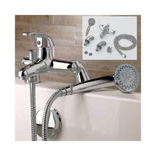 Modern Monobloc Bath Shower Mixer Tap Bathroom Tub Filler Brass Faucet Handset