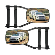 (2Pcs) (2Pcs) Universal Clamp-On Towing Mirror 360 Degree Rotation Adjustable Towing Mirror