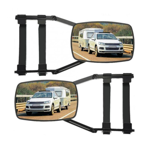 (1Pcs) (2Pcs) Universal Clamp-On Towing Mirror 360 Degree Rotation Adjustable Towing Mirror