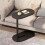 (Black) Small C-shaped Table End Table for Sofa Side Table Nightstand for Bedroom Modern 1