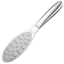 Doppelseitige Edelstahl-Fußfeile – Silberner Pediküre-Hornhautentferner, leicht zu reinigen, Hausfußraspel (24cm x 5cm)