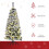 4FT Pre-lit Flocked Xmas Tree w/ Warm White LEDs 4