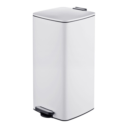 30-Liter-Treteimer in Weiß mit Soft-Close-Deckel 1