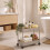 Servierwagen mit zwei Etagen und Rollen, Beige 3