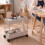 Servierwagen mit zwei Etagen und Rollen, Beige 5