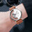 TOMI Half-See-Through Split White & Silver Effect Half-Transparent Dial Watch 3