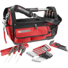 Probag textile box + 28 FACOM tools - BS.T20CM1PB - 8 screwdrivers + 10 combination wrenches + 9 male wrenches + 1 coated multi-grip pliers