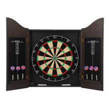 Professional Darts Centre Set Wooden Cabinet DartBoard inc with 6 PCS Darts