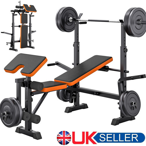 Adjustable Multi Function Weight Bench Training Gym Fitness Lifting Barbell Rack