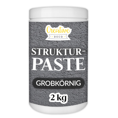 (2 kg, Grobkörnig Dunkelgrau) Creative Deco Strukturpasten