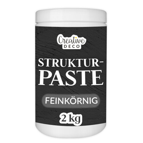 (2 kg, Feinkörnig Schwarz) Creative Deco Strukturpasten
