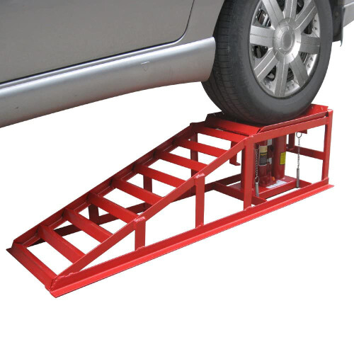 1 Pair 2 Ton Lifting Car Ramp Jack Hydraulic Height Adjustable Garage Workshop 2