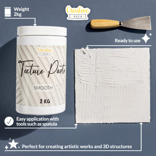 (2 kg, Glatt Weiß) Creative Deco Strukturpasten 2