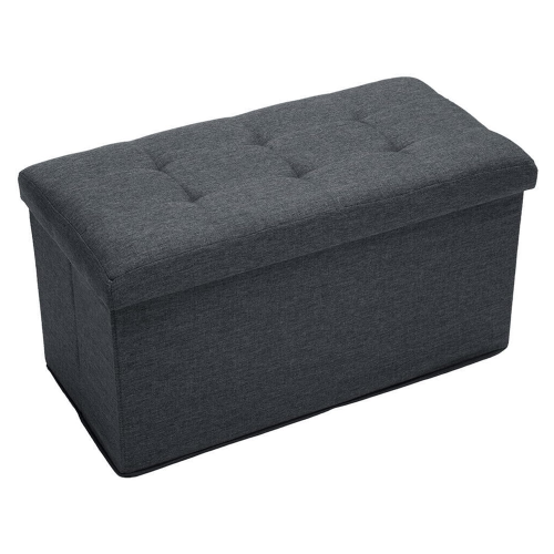 Folding Ottoman Storage Box Pouffe Seat Stool Home Chair Footstool Bench 2
