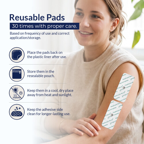 8 TENS ELECTRODE PADS WITH LARGE 3.9MM STUD 2