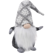 Christmas Gnome Elf Decorative Grey 49 cm — scandinavian tomte figure, large felt ornament, winter home decor