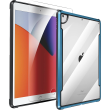 Coque pour iPad 7 8 10,2 Pouces 2019/20 Antichoc Cadre en Métal Bleu — protection tablette 10.2, etui rigide ipad