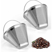 Dauerhafter Kaffeefilter aus Edelstahl, 4-Kegel-Design für Ersatzfilter