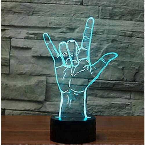 Romantic 3D I Love You Sign Language Table Desk Lamp with Touch-Sensitive Night Light