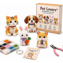 2026 Kit di 4 piccoli animali 3D con perline per il fai da te, 4 accessori per ciondoli, un fantastico regalo a sorpresa per gli appassionati di