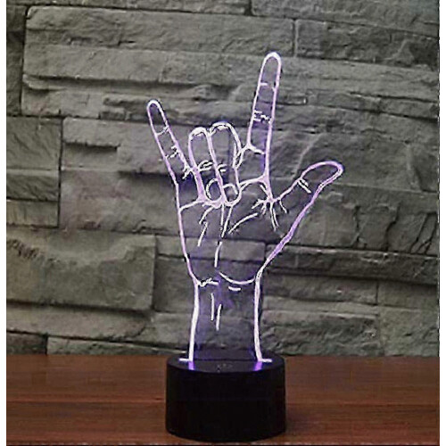 Romantic 3D I Love You Sign Language Table Desk Lamp with Touch-Sensitive Night Light 2