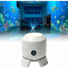 Proyector LED giratorio dinámico, luz nocturna con proyección de olas oceánicas giratoria de 360, base de proyección multiángulo, para meditació