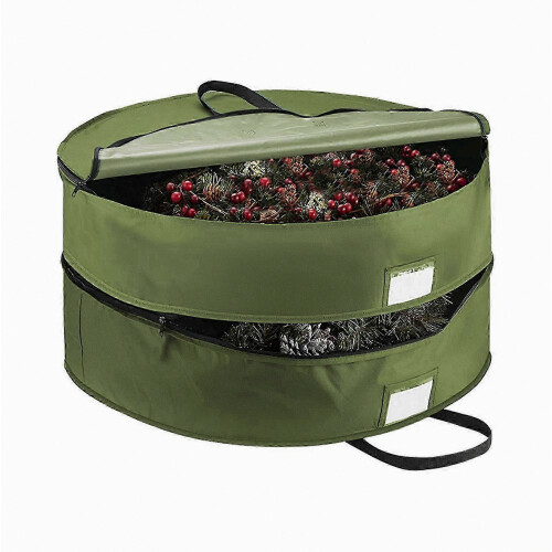 Round Wreath Storage Container: Large Capacity Bag for Home Decor Storage