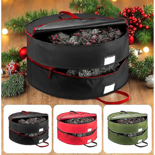 Round Wreath Storage Container: Large Capacity Bag for Home Decor Storage 1