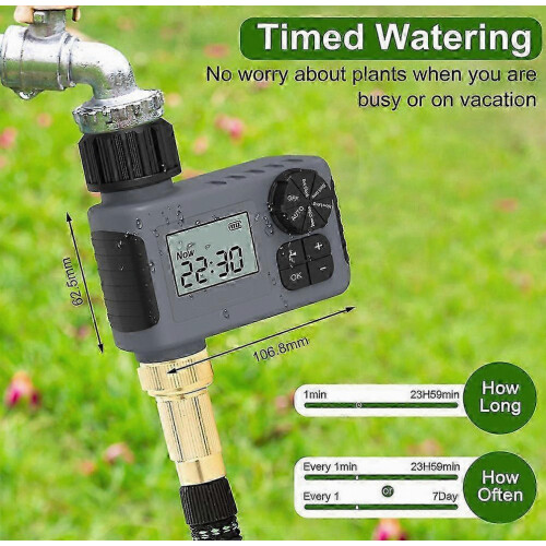 Irrigation Timer with Intelligent Controls for Outdoor Gardens: Automatic Watering with Waterproof Valve Controller 2