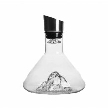 Glass Wine Decanter with Aerator: 12-Channel Stainless Steel Filtration for 1600ml Red Wine, Handcrafted Quality