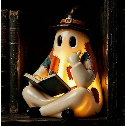 Indoor Decor Reading Figurine Lamp, Warm Light Open Book Statue for Desk and Entry Table 1