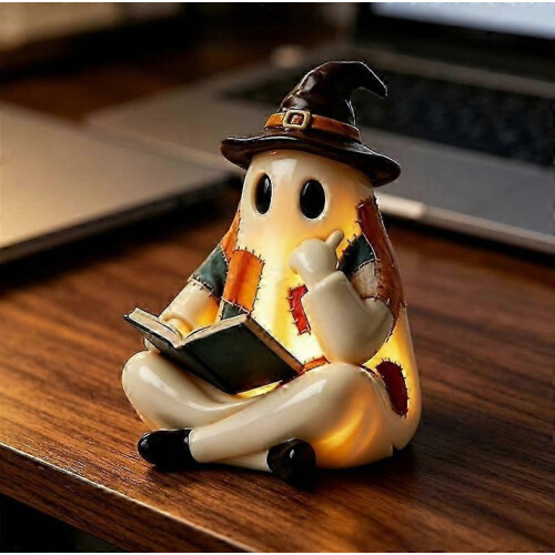 Indoor Decor Reading Figurine Lamp, Warm Light Open Book Statue for Desk and Entry Table 2