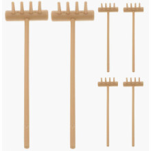 Râteaux miniatures Zen pour bac à sable, ensemble de 6 pièces en plastique jaune pour des créations DIY