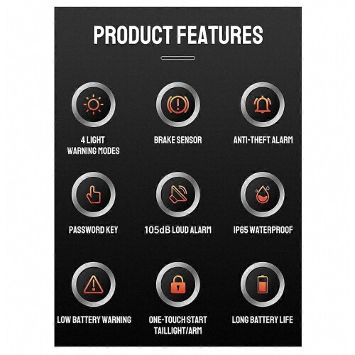 New Smart Bicycle Alarm Tail Light Waterproof Auto Brake Sensing Taillight Remote Control Motorcycle Security Protection 1