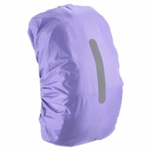 Rucksack-Regenhülle, riemenlos, zum Überziehen, mit vertikalem Reflektorstreifen, 55-65 l, Lila, Größe L, wasserdicht, zum Klettern