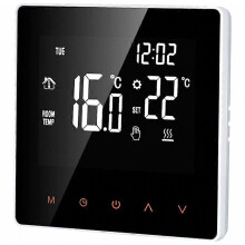 16A digitale thermostaat - LCD-display - touchscreen - programmeerbaar - voor thuis, school, kantoor, hotel, wit
