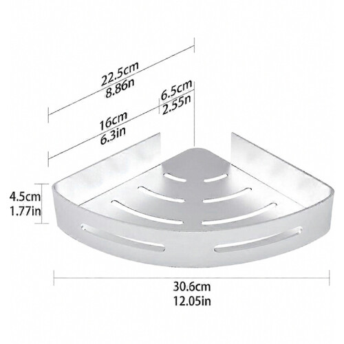 Tier Silver Triangular Shower Caddy, No Drilling Kitchen Accessories, Rust Resistant Hanging Shower Holder 1